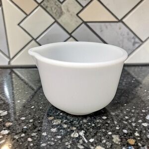 Glasbake Small White Mixing Bowl #J-2258, Vintage Replacement Milk Glass Dish